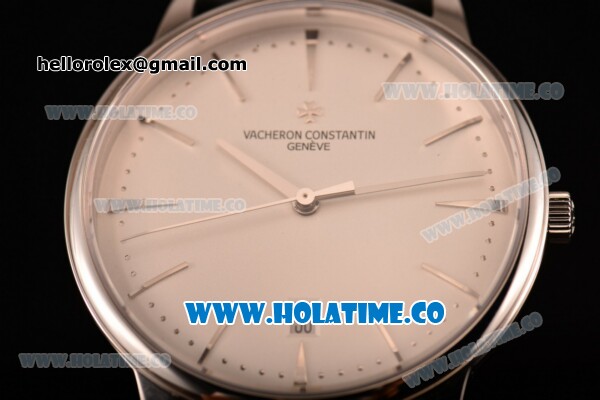 Vacheron Constantin Patrimony Miyota 9015 Automatic Steel Case with White Dial Black Leather Strap and Stick Markers (GF) - Click Image to Close